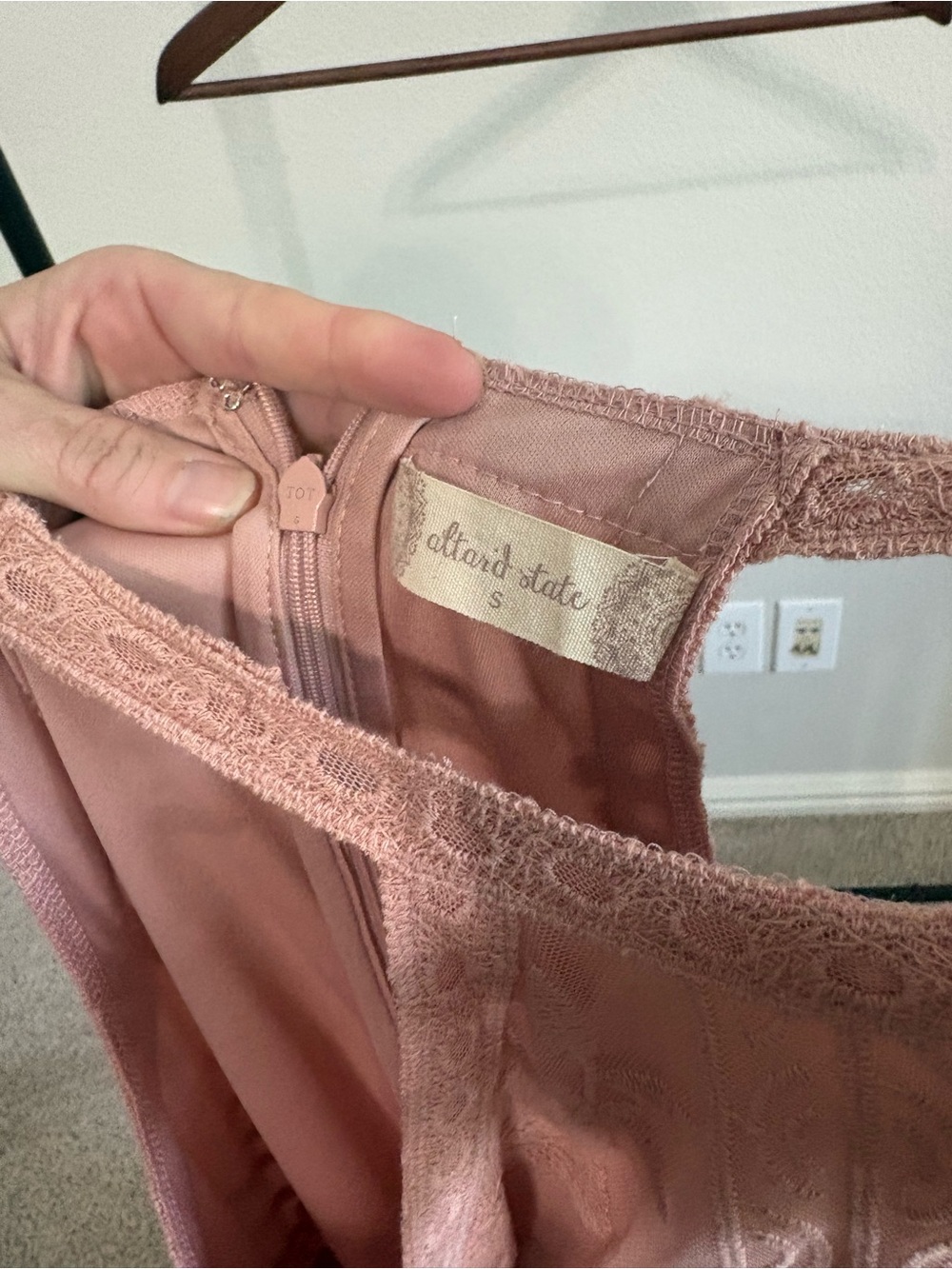 Altar’d State Dusty Rose Embroidered Lace Halter Maxi Dress - Picture 3 of 3